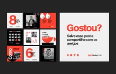 an image of a brochure with red and black squares on it, which says gostou?