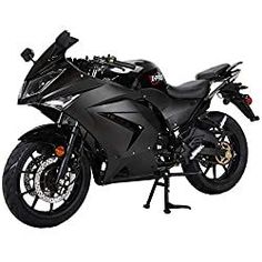 a black motorcycle is shown on a white background