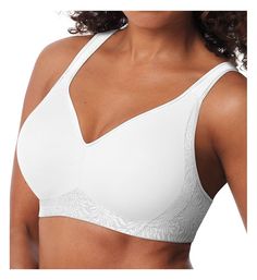 This wireless bra offers smoothing support with seamless styling. Made of a new fusion fabric for a lightweight feel and continuous support. Wireless, molded, lined, unpadded cups support and shape the breasts. Seamless cups have side support panels for extra lift and centering. Cool Dri two-ply fabric in the cups keeps you cool and dry. Floral jacquard sides and back are seamless, and smooth any bulges or ripples for a smooth look under clothes. Wide, padded center-pull comfort straps adjust in Playtex Bras, Subtle Nails, Cute Bras, Closet Ideas, Floral Jacquard, Seamless Bra, Wireless Bra, Support Bras, Sewing Project