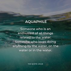 the quote on aquaphile is shown above water