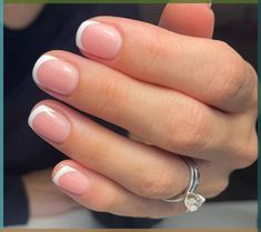 cute French tip nails Short Nail White French Tip, French Tips With Short Nails, French Gel Nails Short Round, Colored French Manicure Short Nails, French Nails Birthday, Shortest French Tip Nails, Short French Tip Overlay, Basic Short French Tip Nails, Short Biab French Tip Nails