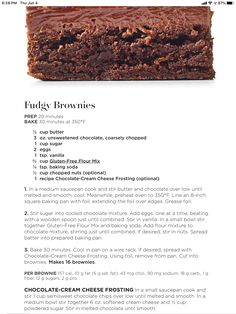 the chocolate brownies recipe is shown in this page, with instructions for how to make them