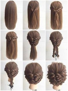 Skirt Diy, Hairstyle Tutorial, Hairstyles For Long Hair, Different Hairstyles, Shoulder Length Hair, Hair Dos, Hair Designs, Hair Updos, Prom Hair