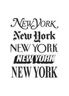 the new york city skyline is shown in black and white, with words above it