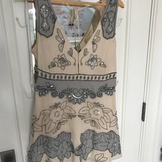 Free People Mini Dress Beaded Detail Size 6 Silver Embellished Sequin Dress For Spring, Free People Mini Dress, People Dress, Beaded Dress, Free People Dresses, Free People Dress, Free People, Size 6, Mini Dress