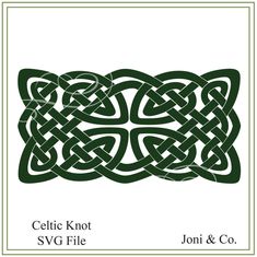 the celtic knot pattern is shown in green and white, as well as an image of a