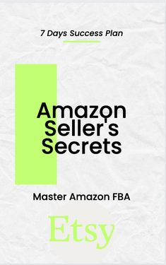 the amazon seller's secrets book is shown in green and black on white paper