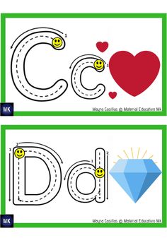 two matching cards with the letters c and d