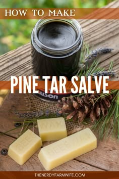 Old-fashioned pine tar salve has been traditionally used to treat everything from splinters, bug bites and boils, to patches of eczema or psoriasis. Pine Salve, Nerdy Farm Wife, Survival Traps, Healing Salve Recipe, Diy Apothecary, Pine Tar, Herbal Remedies Recipes