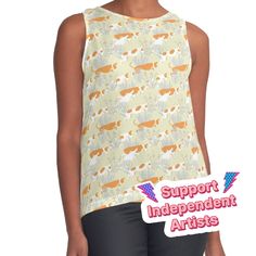 Women's sleeveless tank with vivid edge-to-edge sublimation print on front. Spliced materials for comfort. Front panel made from silky chiffon and solid color black or white jersey back. Sizes available XS- 2XL. White Sleeveless Printed Top, White Printed Sleeveless Top, White Printed Sleeveless Tank Top, White Jersey, Sleeveless Tank, Sublimation Printing, Black Color, Sleeveless Top, Chiffon