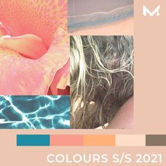 a collage of photos with the words colours s / s 2021 written below it