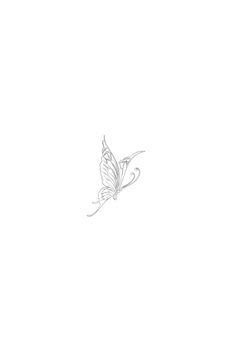 a drawing of a butterfly flying in the sky