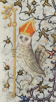 an owl with a crown on its head