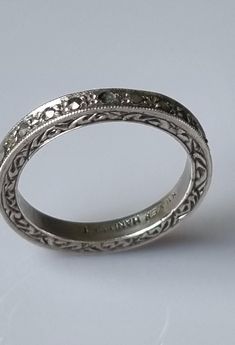 A beautiful antique French 800 silver and Solitaire paste ring. The outer shank is stamped with the French assay mark - crab. Small 800 silver items. The paste is wonderful and quite large measuring 8mm in diameter. Good condition. The shank has some scratches on the inside. Ring size: US: 6 1/2 UK: M Antique Engraved Ring With Decorative Band, Antique Engraved Round Band Ring, Victorian Engraved Ring With Decorative Band For Anniversary, Antique Engraved Ring With Decorative Band For Anniversary, Antique Engraved Ring Hallmarked, Antique Engraved Ring For Anniversary, Antique Engraved Anniversary Ring, Anniversary Engraved Ring With Decorative Round Band, Anniversary Engraved Ring With Decorative Band