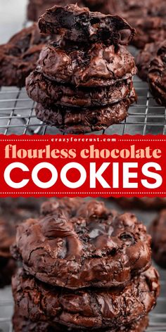 Flourless Chocolate Cookies – you don’t need butter or oil for these! They taste like a brownie cookie with intense chocolate flavor, crunchy outside and chewy inside, and they’re rich, fudgy and so decadent! Keto Cookies Easy, Nutella Snacks, Flourless Chocolate Cookies, Nutella Recipes Easy, Holiday Baking List, Mini Dessert Recipes, Holiday Baking Recipes, Eggless Desserts, Cookies Easy