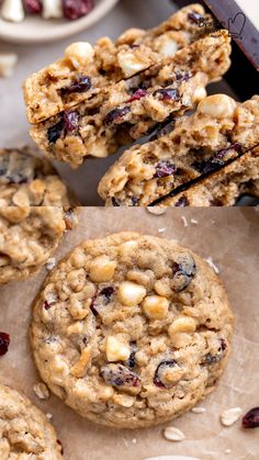 oatmeal cookies with cranberries and white chocolate chips