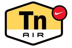 the logo for tin air is shown in black and yellow with a red ball on top