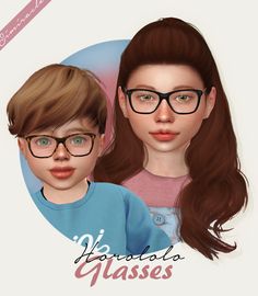 an image of two children with glasses on their faces and one has long brown hair