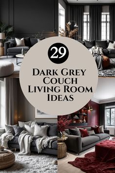 the top 20 dark grey couch living room ideas