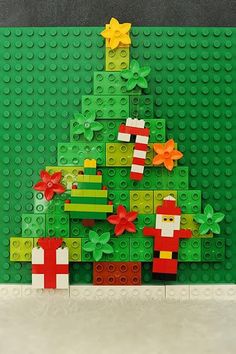 a christmas tree made out of legos