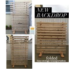 the new back drop is made out of pallets and has been assembled to look like it