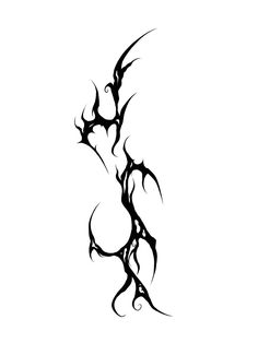 a black and white drawing of a tree branch with no leaves on it's branches