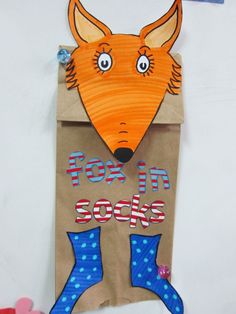 a paper bag with a fox on it