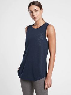 Work And Travel, Dolman Top, Top Tank, Printed Tank Tops, Print Tank, Famous Brands, Navy Women, Petite Size, Racerback Tank Top