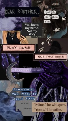 a collage of images with words and pictures on them, including an image of a woman's face