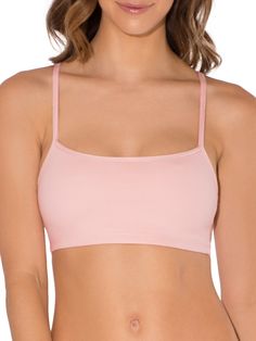 Designed with a full-coverage crop top neckline, the Fruit of the Loom® strappy women's sports bra can be flaunted under shirts and tanks for a cool flash of color. This great sport bra can be worn on it's own or layered for more color and support. An active lifestyle requires a brand that can give support and comfort. Ad Sports, Cotton Sports Bra, Cute Bras, Strappy Sports Bras, Comfortable Bras, Crop Top Bra, Women's Sports, Cotton Pullover, Casual Spring