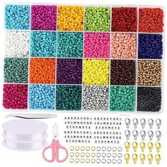 the kit includes beads, scissors and other accessories