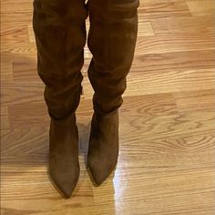 Suede Cognac Suede Boots Worn Once. Great Color Boot And Very Flattering. Great Condition As If Never Worn. Brown Suede Knee-high Boots Medium Width, Brown Suede Knee-high Boots With Pointed Toe, Suede Boots, Steve Madden Shoes, Over The Knee Boots, Over The Knee, Cognac, Knee Boots, The Knee