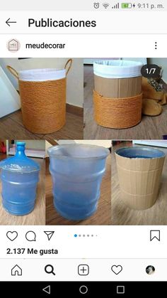 several pictures of plastic containers with lids and handles on the bottom, in different stages of being used