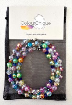 This is a lovely hand made necklace and bracelet set made from 6mm round beautifully coloured acrylic beads alternating with 4mm glass cube beads.  Each bead is so sweet with an resembles a bubble and the glass beads have a lovely sparkle to them. They are arranged in a random pattern for a pretty look.  The necklace is 51cm long and closed with a 304 stainless steel lobster claw clasp.  The bracelet is 22cm long and closed with a 304 stainless steel lobster claw clasp.  This necklace set was ma Cheap Rainbow Beaded Necklaces With Large Beads, Beaded Necklace And Bracelet, Random Pattern, Necklace And Bracelet Set, Cube Beads, Glass Cube, Necklace And Bracelet, Beads Handmade, Jewellery Set