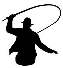 a man with a hula hoop in his hand is silhouetted against a white background