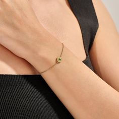 Discover the exquisite Halo Disc Emerald Solitaire Bracelet, featuring a small genuine gemstone. Crafted in 14k Solid Gold, this cable chain bracelet is a perfect single stone accessory for women. 𝐈𝐭𝐞𝐦 𝐃𝐞𝐭𝐚𝐢𝐥𝐬 * Gold KT: 14KT  * Custom Gold Color: Yellow Gold  * Width 7.25mm x 10.25 mm 𝐆𝐞𝐦𝐬𝐭𝐨𝐧𝐞 𝐃𝐞𝐭𝐚𝐢𝐥𝐬 * Main Gemstone: Emerald * Total Ctw: 0.06 Ctw ▶ Want to find out more 𝐛𝐫𝐚𝐜𝐞𝐥𝐞𝐭𝐬? https://etsy.me/3wt3nc6 ▶ Want to find out more? See our storefront here https: Yellow Gold Bracelet With May Birthstone Gemstone, Yellow Gold Birthstone Chain Bracelet, Yellow Gold Emerald Bracelet For Formal Occasions, Yellow Gold Bracelets For May Birthstone, Yellow Gold Jubilee Bracelet With May Birthstone, Yellow Gold Jubilee Bracelet, May Birthstone, Yellow Gold Jubilee Bracelet For May Birthstone, Formal Yellow Gold Bracelet With May Birthstone, Formal Yellow Gold Bracelets For May Birthstone