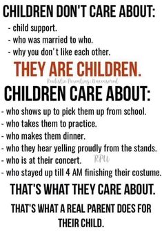 a poster with the words children don't care about