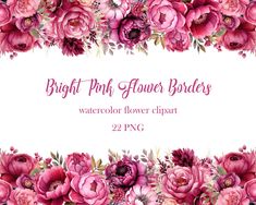 bright pink flower bridals watercolor flowers clipart 22 png example image