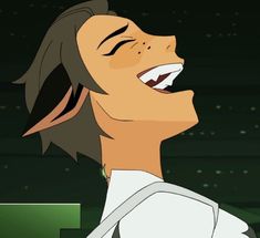 an animated image of a man with his mouth open and teeth wide open, smiling