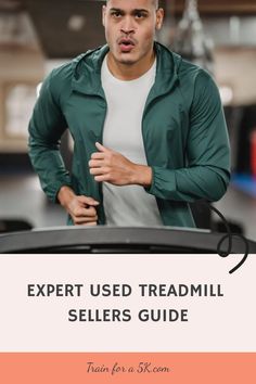 Man running on a treadmill with text overlay "Expert Used Treadmill Sellers Guide" and "Train for a 5K.com". Gym Workouts Machines, Best Gym Workout, Best Gym, High Intensity Interval Training, Fitness Watch, Interval Training, Boost Your Metabolism