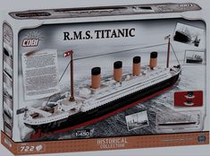 a box with a model of a ship in it