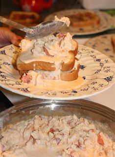 two plates with food on them, one being eaten and the other is covered in icing