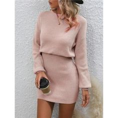 -Item Id 24148826 -Details: Rib-Knit -Neckline: Round Neck -Sleeve Type: Drop Shoulder -Style: Casual -Hem Shaped: Pencil -Color: Baby Pink -Pattern Type: Plain -Sleeve Length: Long Sleeve -Length: Mini -Fit Type: Slim Fit -Fabric: Medium Stretch -Material: Fabric -Composition: 50% Viscose, 28% Polyester, 22% Polyamide -Care Instructions: Hand Wash Or Professional Dry Clean -Temperature: Spring/Fall (18-25/63-77) -Sheer: No **Open To Offers!!!** **Bundle To Save More** **30% Off Bundles Of 2 Or More Items!!** ***Orders Go Out Within 5-10 Business Days!! Thank You For Your Patience!! Multiple Sizes And Colors Available In Most Styles Don't See Your Size Or Color Listed, Just Ask Ribbed Knit Cropped Sweater, Solid Color Mini Sweater Dress For Winter, Winter Solid Color Mini Sweater Dress, Winter Mini Sweater Dress In Solid Color, Winter Sweater Dress In Solid Color, Casual Solid Color Bodycon Dress For Fall, Winter Mini-length Solid Color Sweater Dress, Ribbed Knit Mini Sweater Dress, Casual Solid Color Mini Dress For Winter