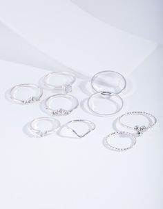 Description
Round out your collection with silver-toned essential styles perfect for any occasion. This pack of rings feature a faux moonstone design. Moon Stone Silver Ring, Cute Basic Rings, Basic Silver Rings, Moon Silver Ring, Cute Rings Aesthetic Silver, Fine Jewelry Silver Moonstone Crystal Ring, Silver Moonstone Crystal Ring, Jewellery Silver, Fashion Jewellery Online