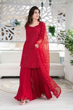 Shaurya Sanadhya, डिजाइनर कपड़े, Sharara Designs, Blue Kurta, Beautiful Pakistani Dresses, Body Measurement, Cotton Dupatta