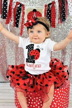 Ladybug Outfits, Cake Smash Outfit Girl, First Birthday Outfit Girl