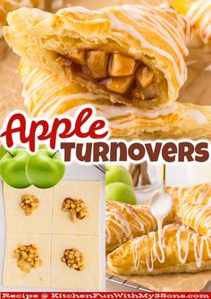 an apple turnoverer is shown with the title above it