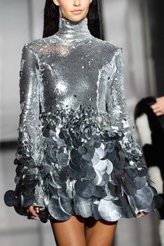 Sequin Couture, Silver Couture, Sequin Fashion, Metallic Fashion, Unconventional Fashion, Future Trends, Runway Dresses, Couture Details, Gala Dresses