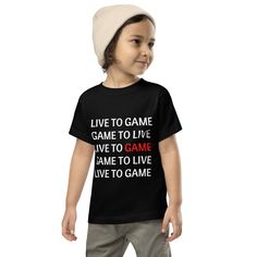 Youth Graphic Gamer Tee Black T-shirt With Letter Print For Playtime, Black Letter Print T-shirt For Playtime, The Youth, Columbia Blue, Soft Ring, Toddler Tees, Game On, Size Charts, Jersey T Shirt