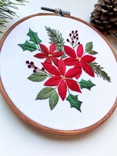 #lifestyle, #productivity, #organization, #goal setting Composition Pattern, Bordados Tambour, Christmas Composition, Floral Christmas, Diy Embroidery Designs, Floral Embroidery Patterns, Handmade Embroidery Designs